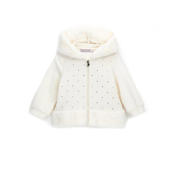 TRENDY TOUCH COTTON TODDLER GIRL ZIP UP HOODIEWITH RHINESTONE